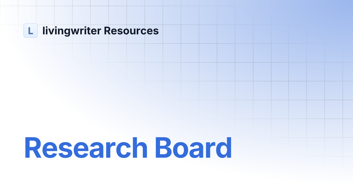 Research Board | livingwriter Resources